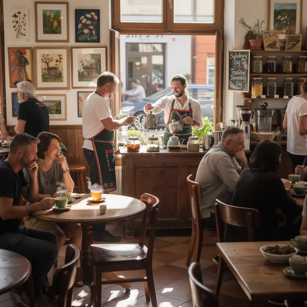 Hrnček s čajom vedľa čerstvých byliniek a medu