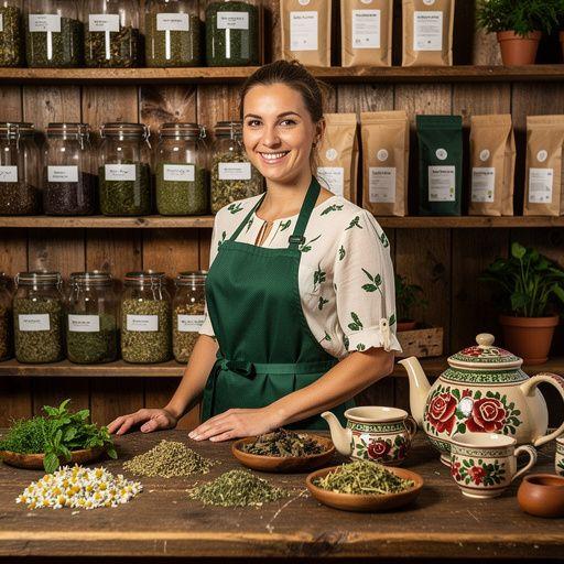 Pohár čaju s čerstvými bylinami a citrónom na prírodný zážitok.